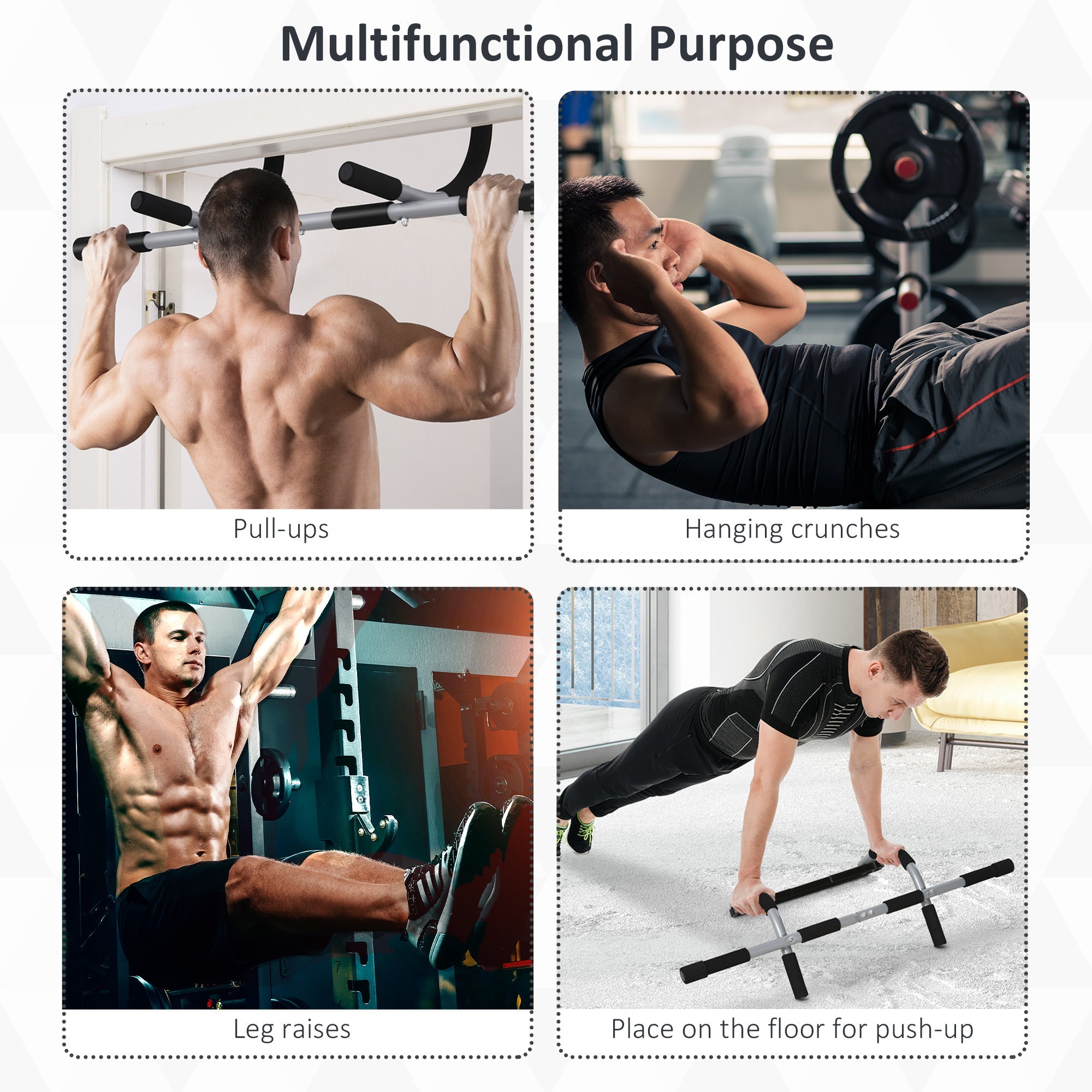 Pull-Up Bar for Doorway Home Fitness Door Horizontal Bar Indoor Gym Upper Body Workout-3