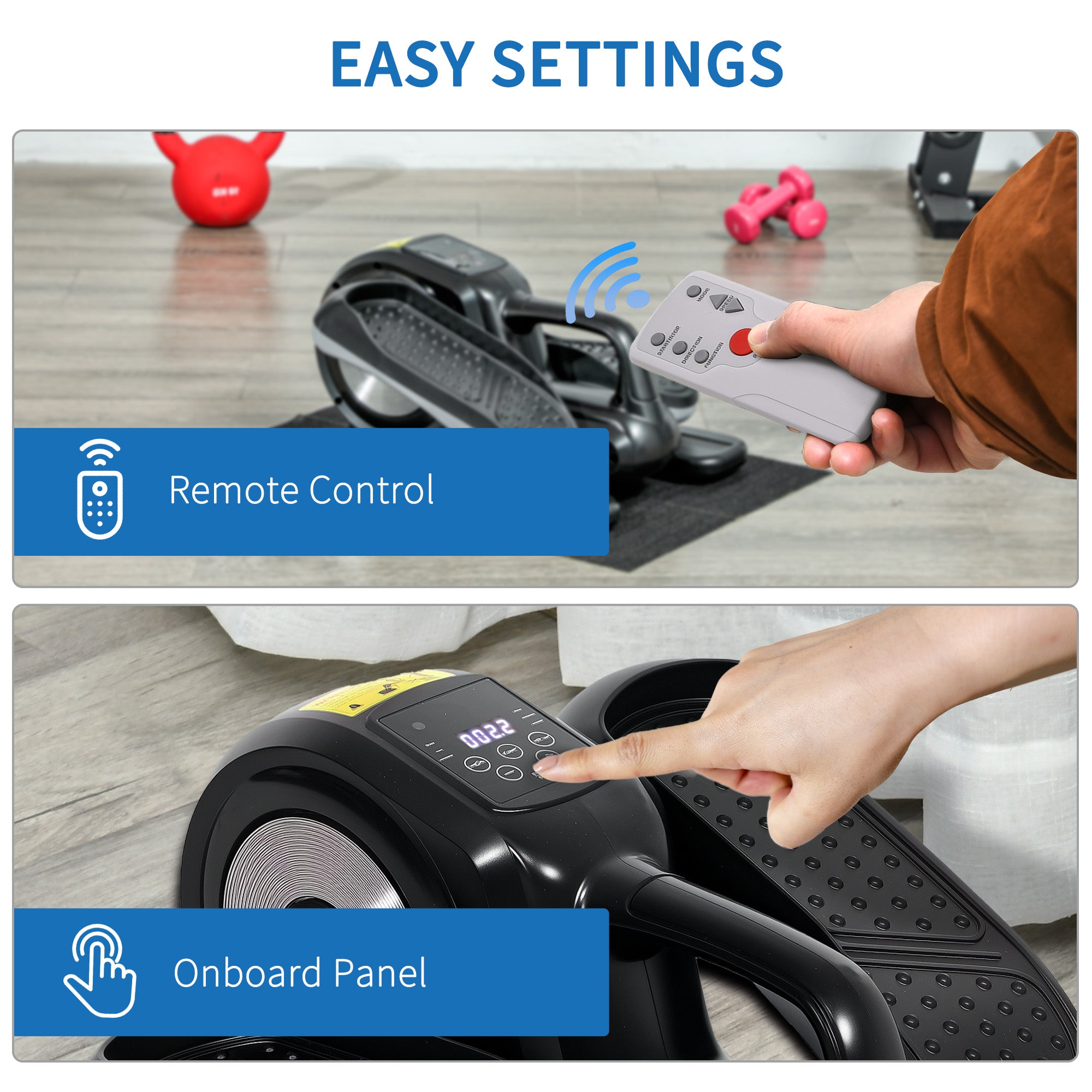 Under Desk Elliptical Machine with 12 Programmes and Remote Control - Compact Design-4