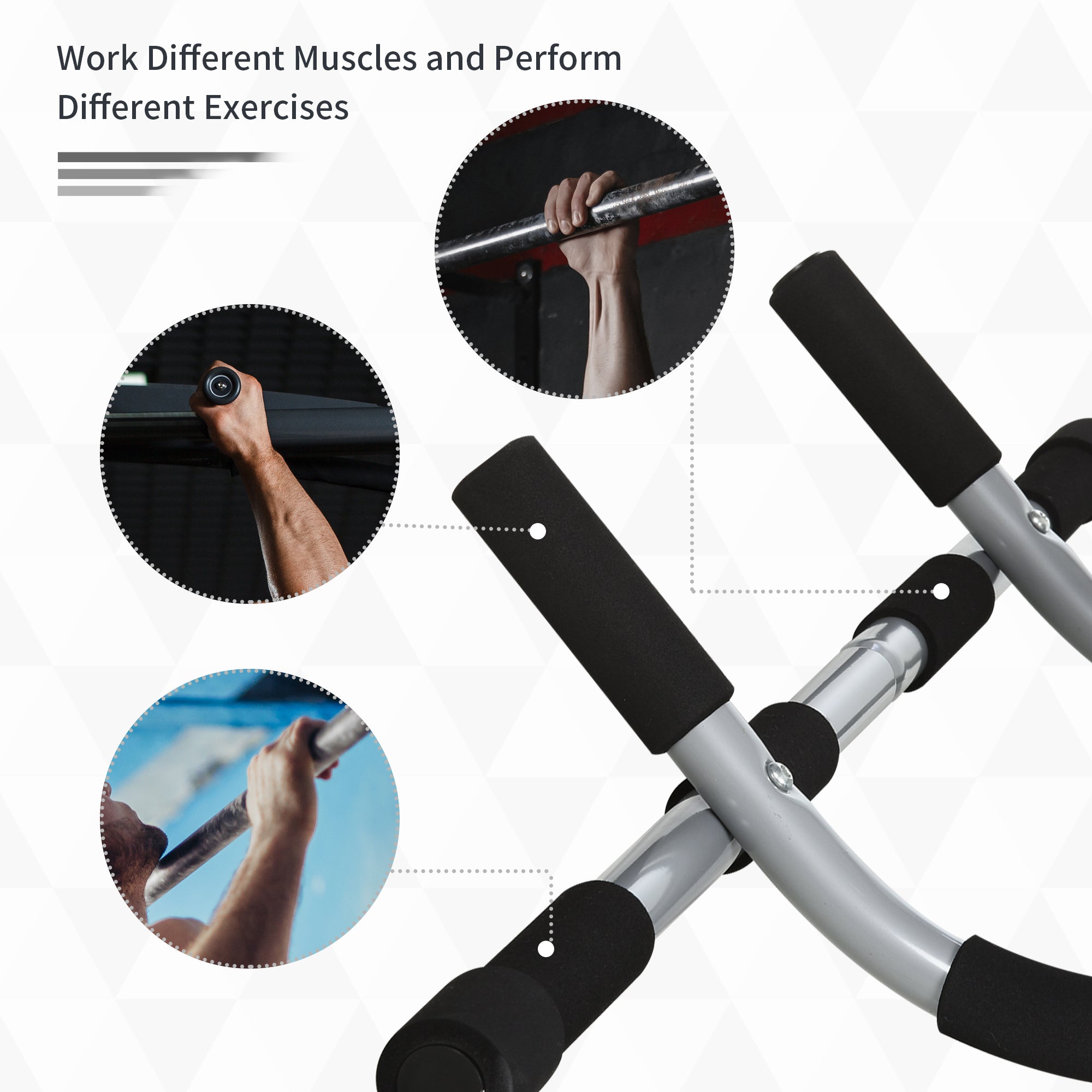 Pull-Up Bar for Doorway Home Fitness Door Horizontal Bar Indoor Gym Upper Body Workout-4