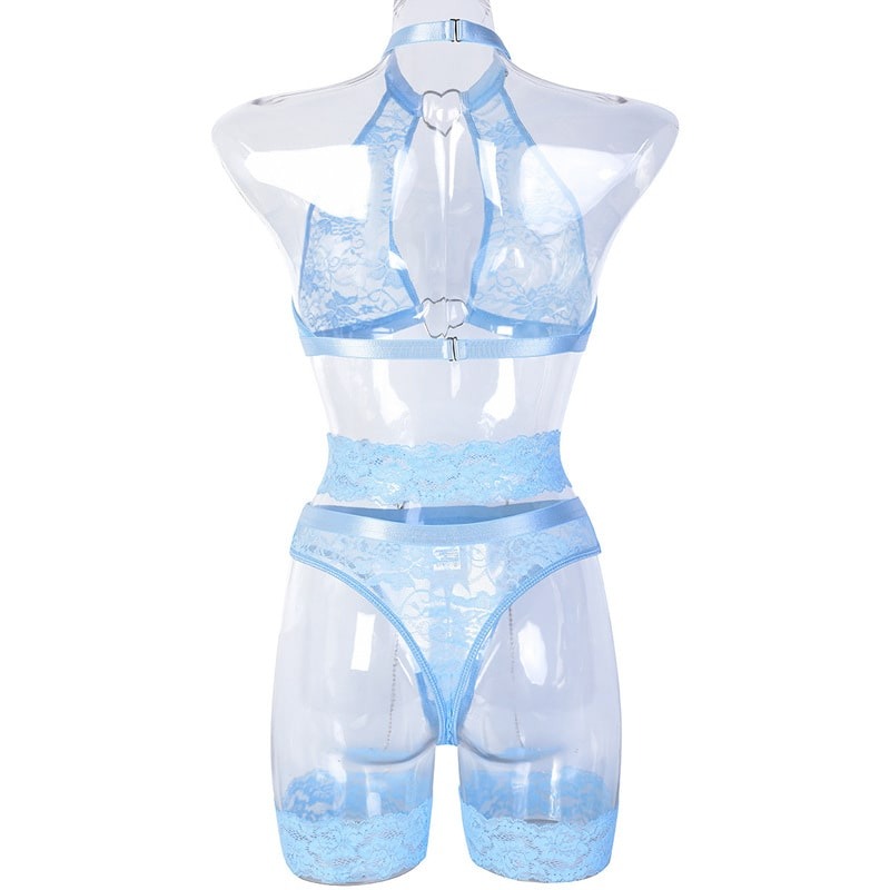 Chain Lace Fashion Girl Sexy Lingerie Set-14