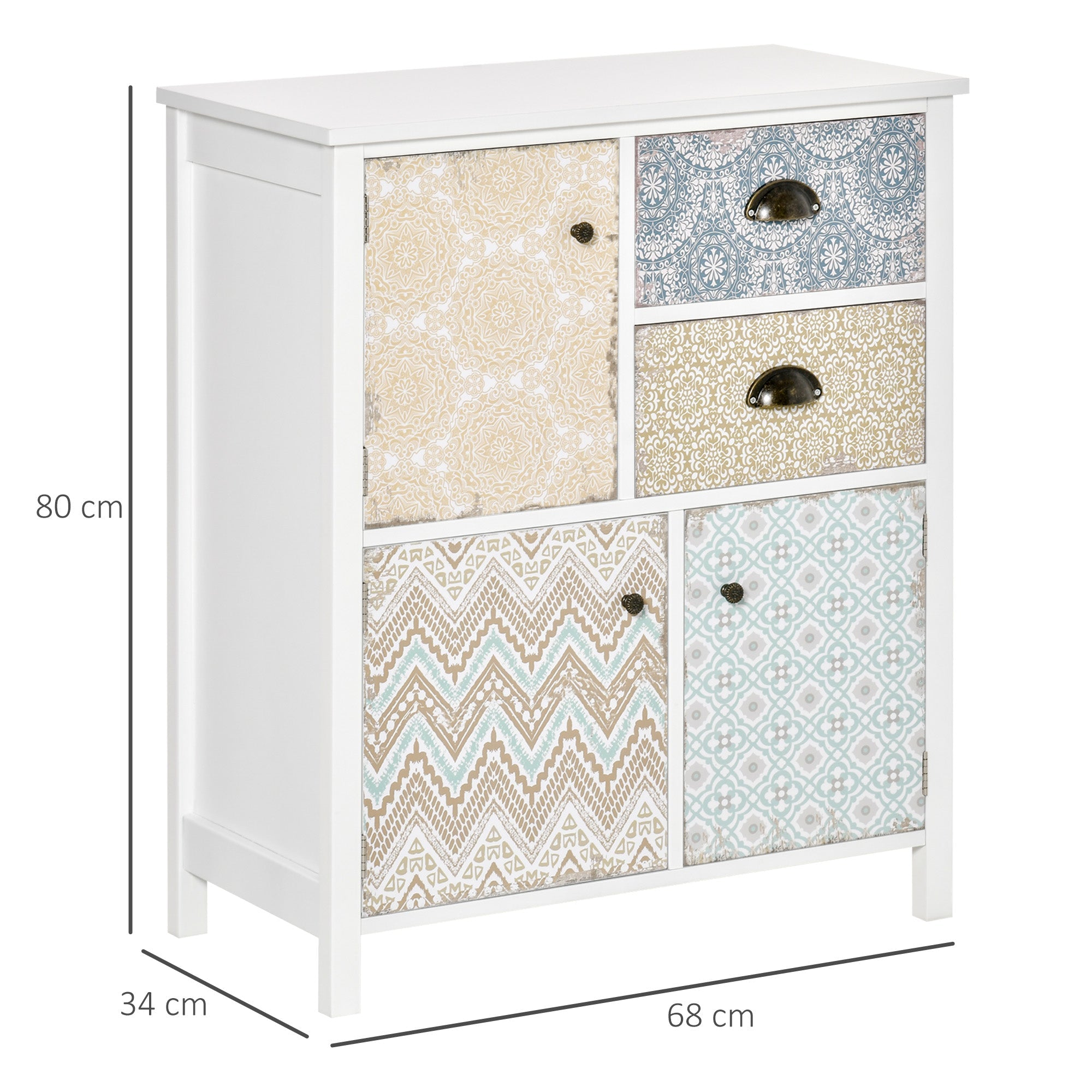 Drawer Table Sideboard Multi-purpose Storage Chest Shabby Chic Entryway Living Room Bedroom Furniture Organizer Unit-2