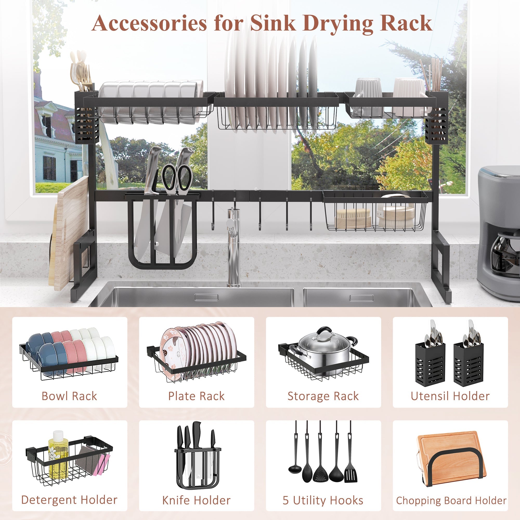 93cm Modular Over-Sink Drying Rack-4