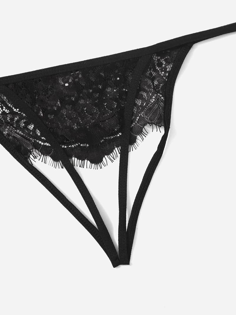 Lace Sexy Breastless Lingerie Set Panty Details