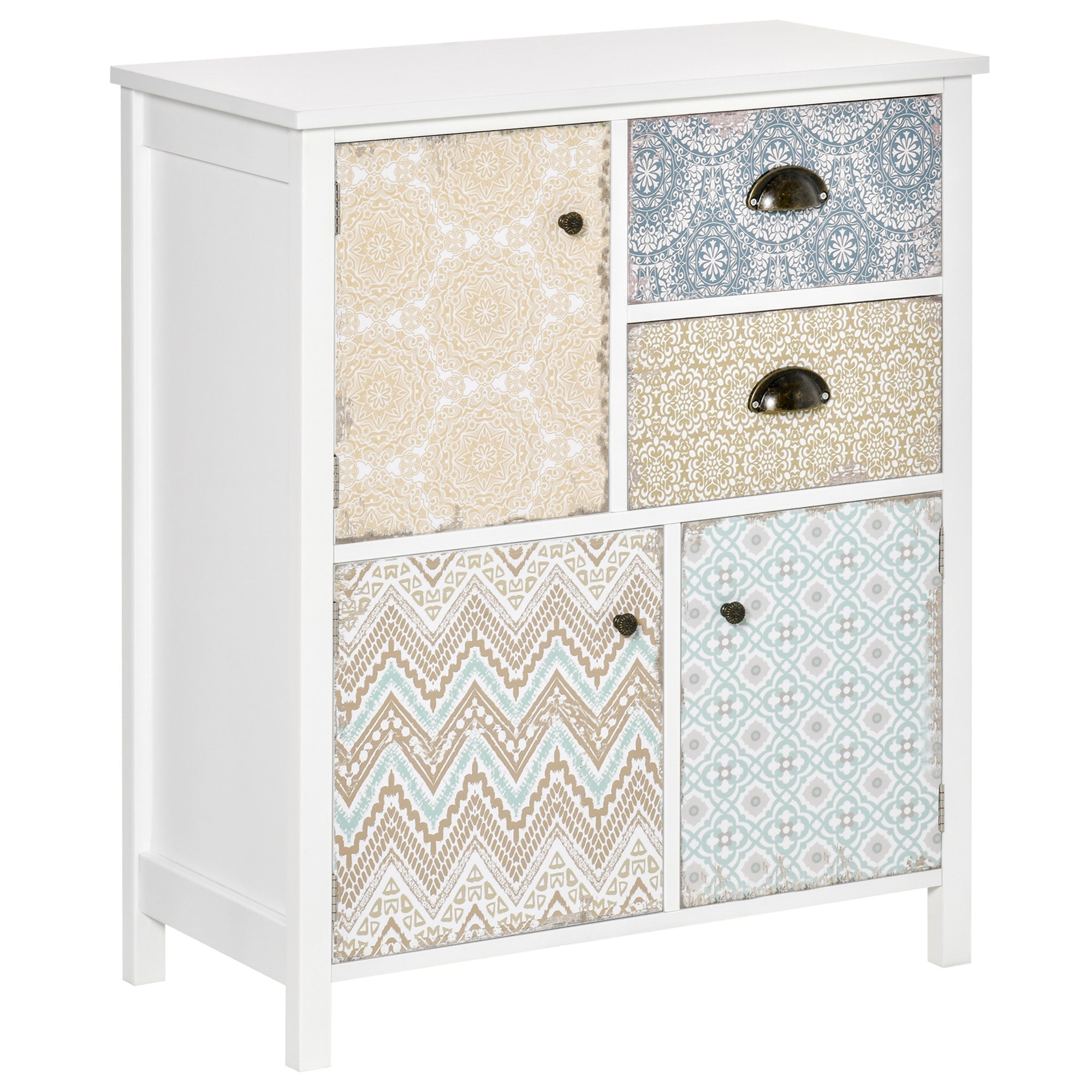 Drawer Table Sideboard Multi-purpose Storage Chest Shabby Chic Entryway Living Room Bedroom Furniture Organizer Unit-0