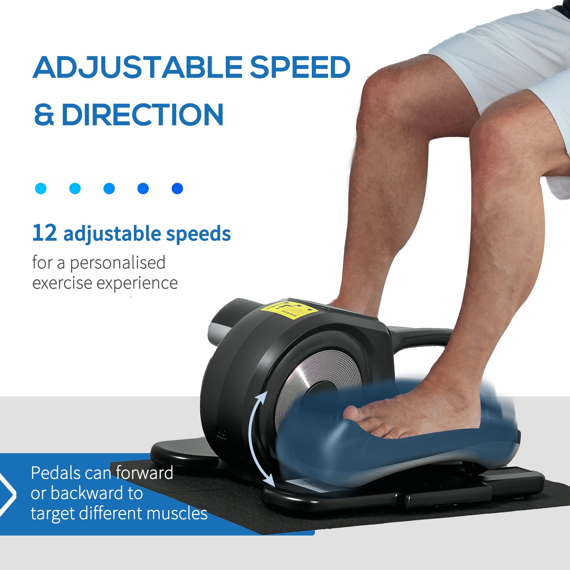 Under Desk Elliptical Machine with 12 Programmes and Remote Control - Compact Design-3