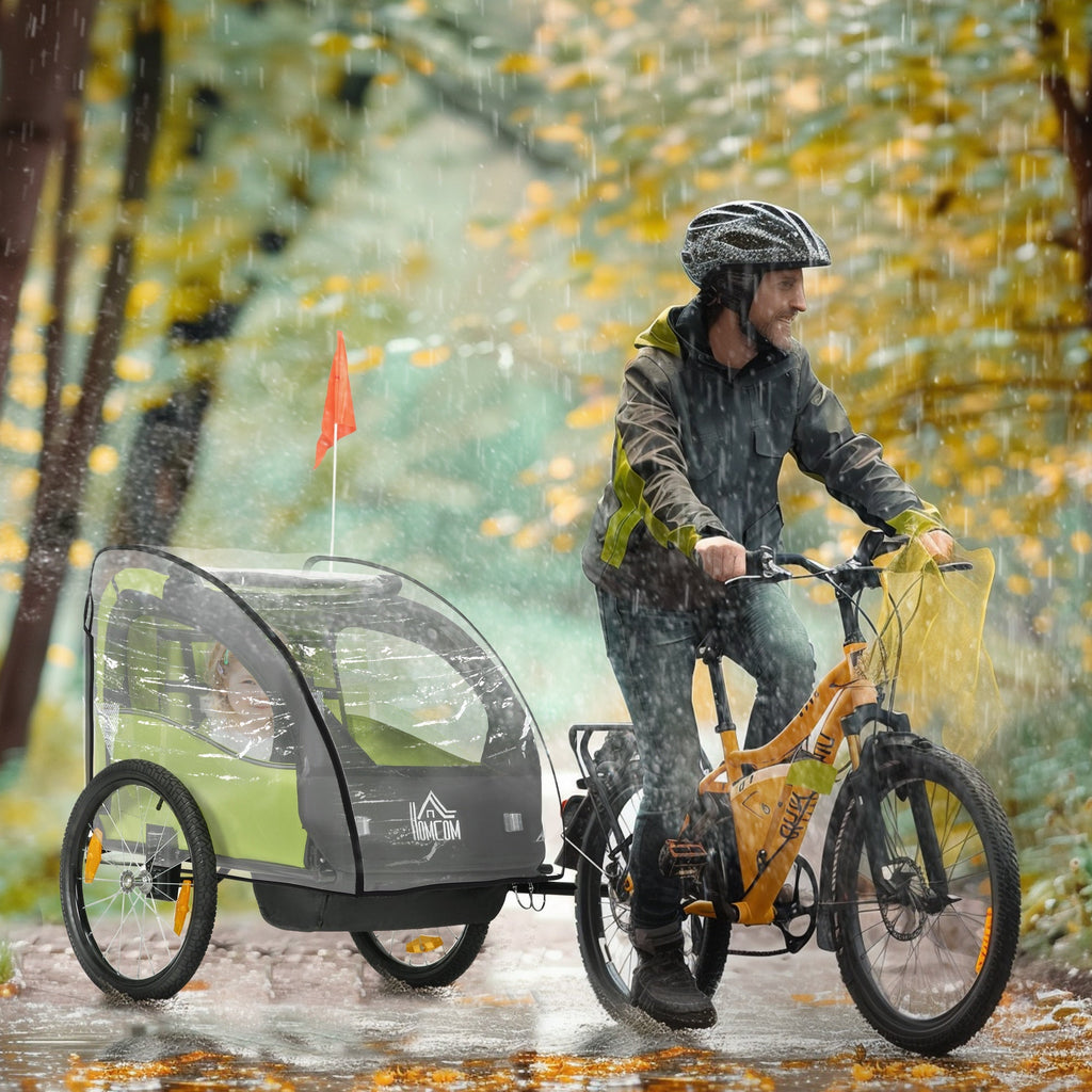 Universal Baby Bike Trailer Cover Waterproof Rain Snow Shield - Transparent-1