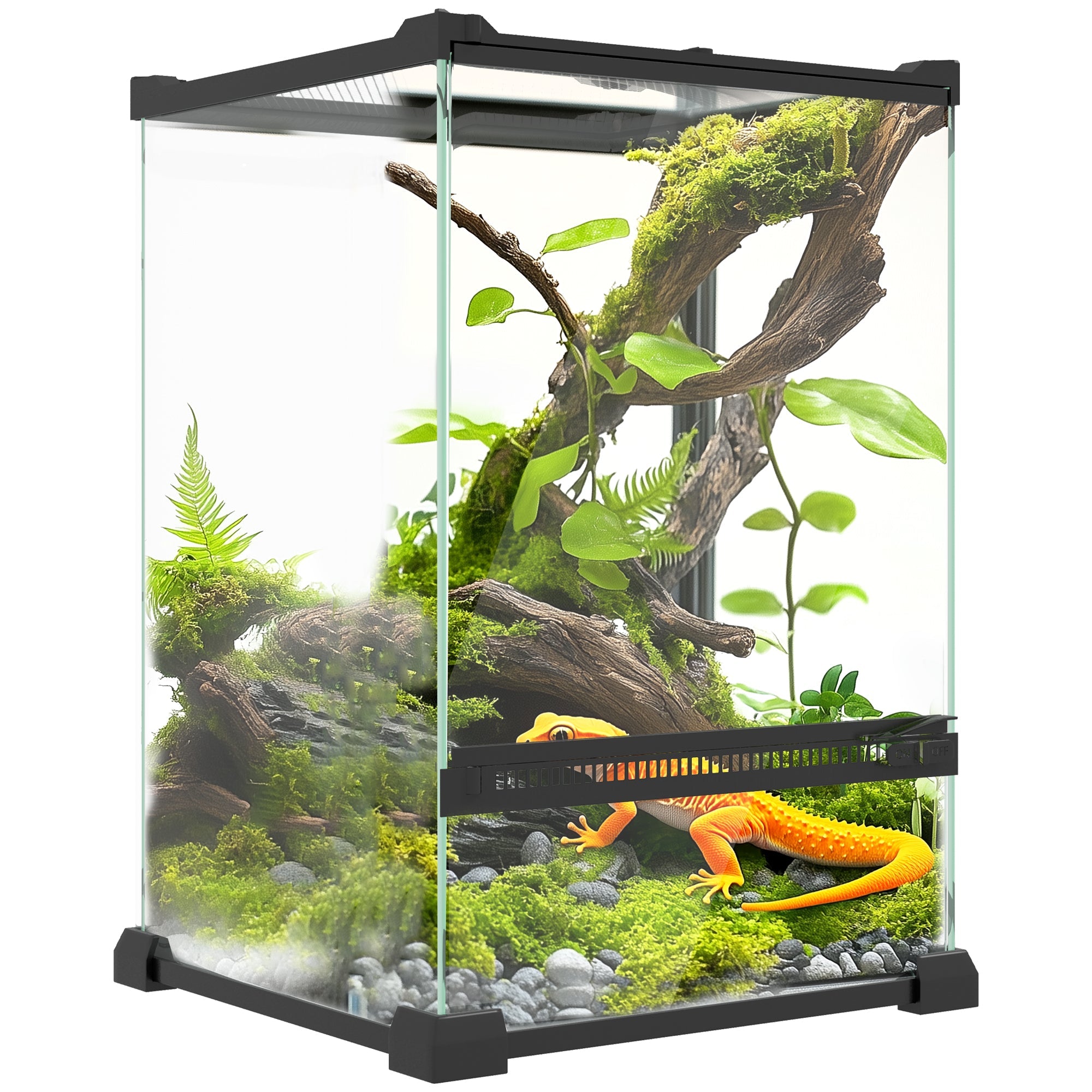 12L Vivarium for Lizards, Frogs, Snakes, Turtles, Tortoises w/ Anti-Escape Design, Ventilation-0