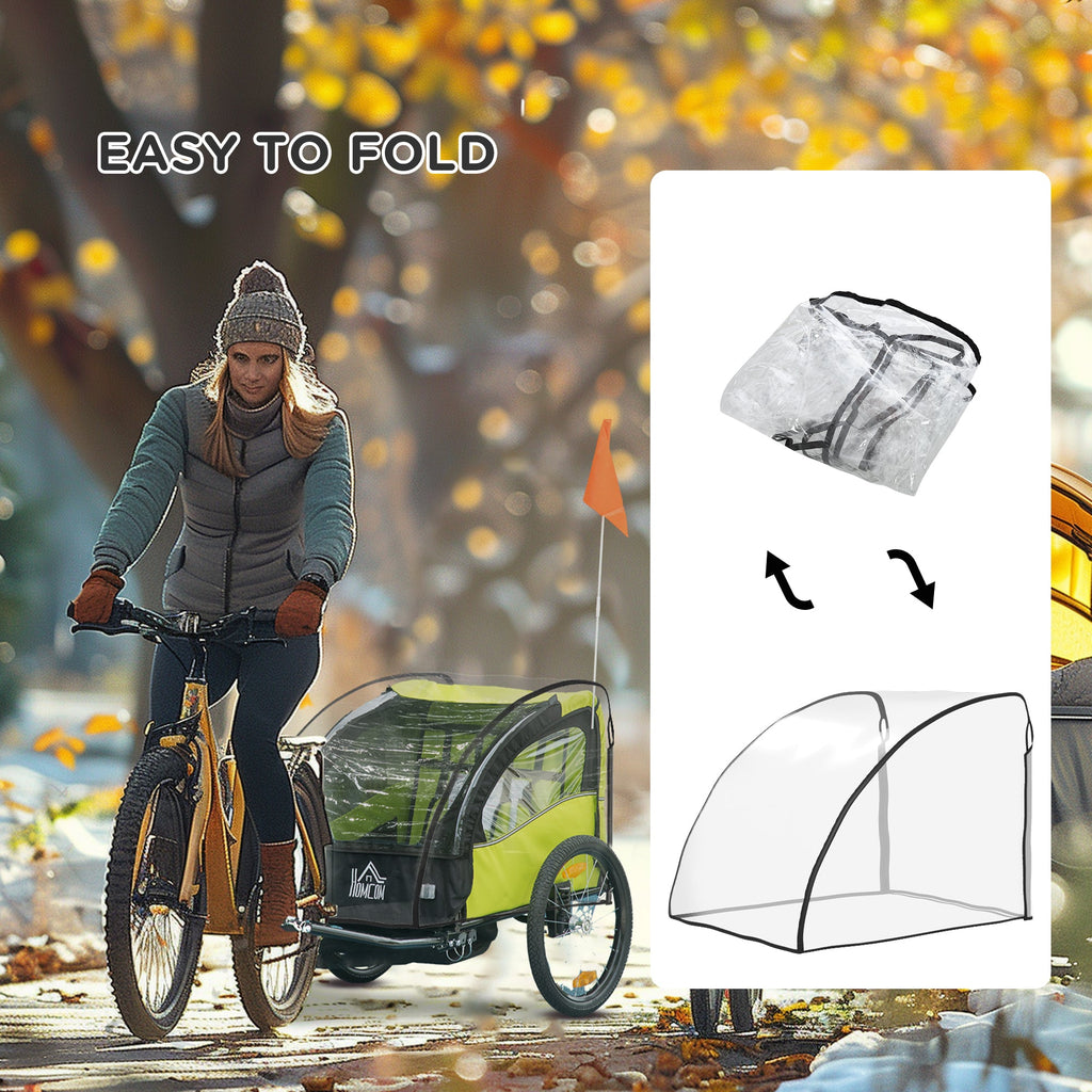 Universal Baby Bike Trailer Cover Waterproof Rain Snow Shield - Transparent-4