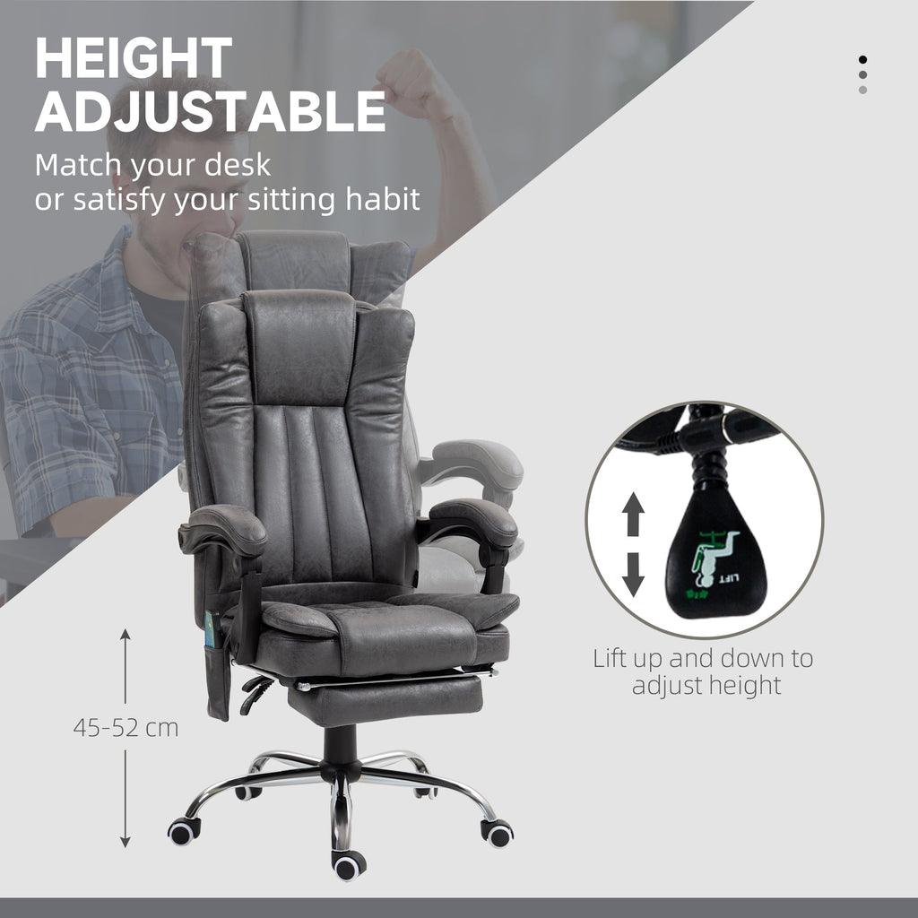 Six-Point Massage Chair, with Heat and Footrest - Dark Grey-4