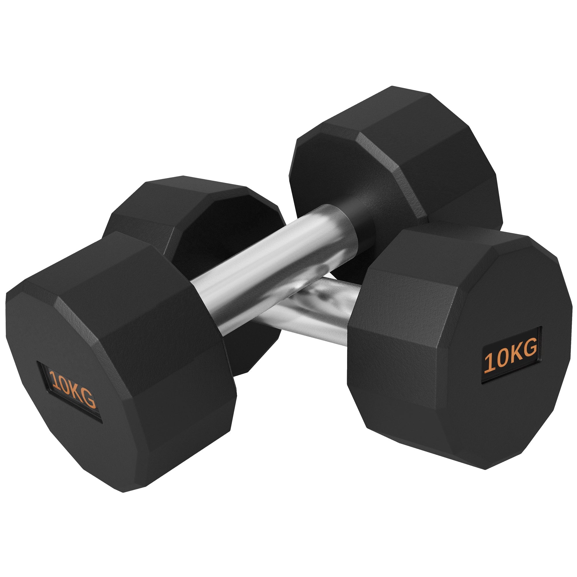2 Piece 10kg Dumbbell Set with Non-Slip Grip and Rubber Coating-0