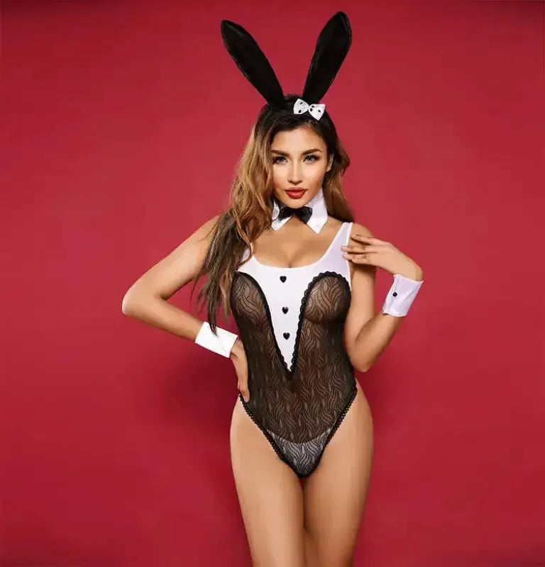 Sexy Bunny Bodysuit - Lace Cosplay Lingerie-0