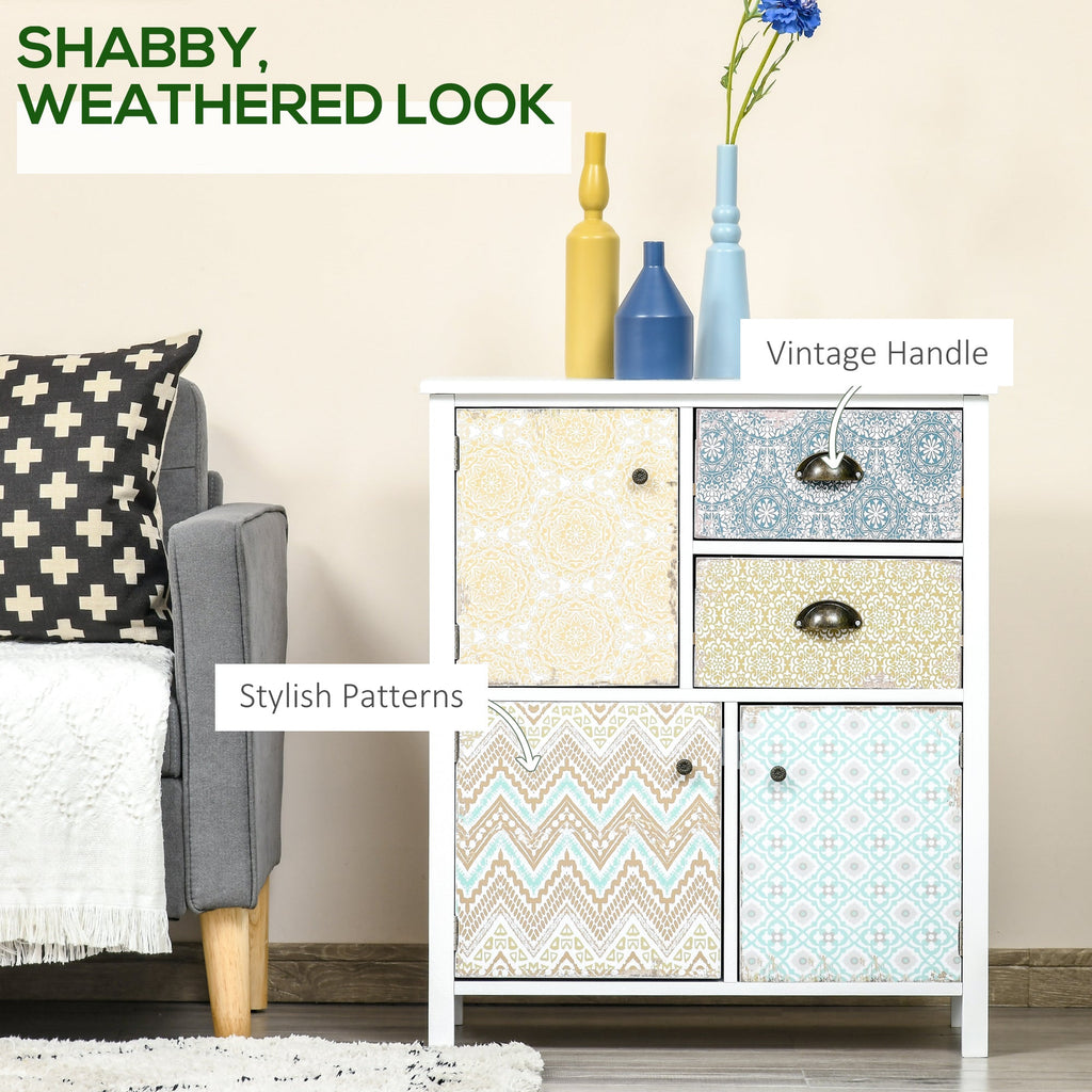 Drawer Table Sideboard Multi-purpose Storage Chest Shabby Chic Entryway Living Room Bedroom Furniture Organizer Unit-4